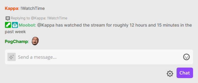 Seeing how long you've been watching someone on Twitch in the past week Seeing how long you've been watching someone on Twitch in the past week
