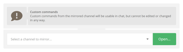 Mirrored channel settings