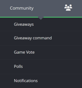 The community main menu