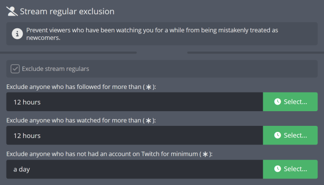 Excluding certain new chatters from alerts