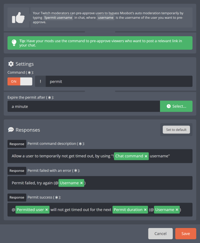 Pre-approving users via Twitch chat Pre-approving users via Twitch chat