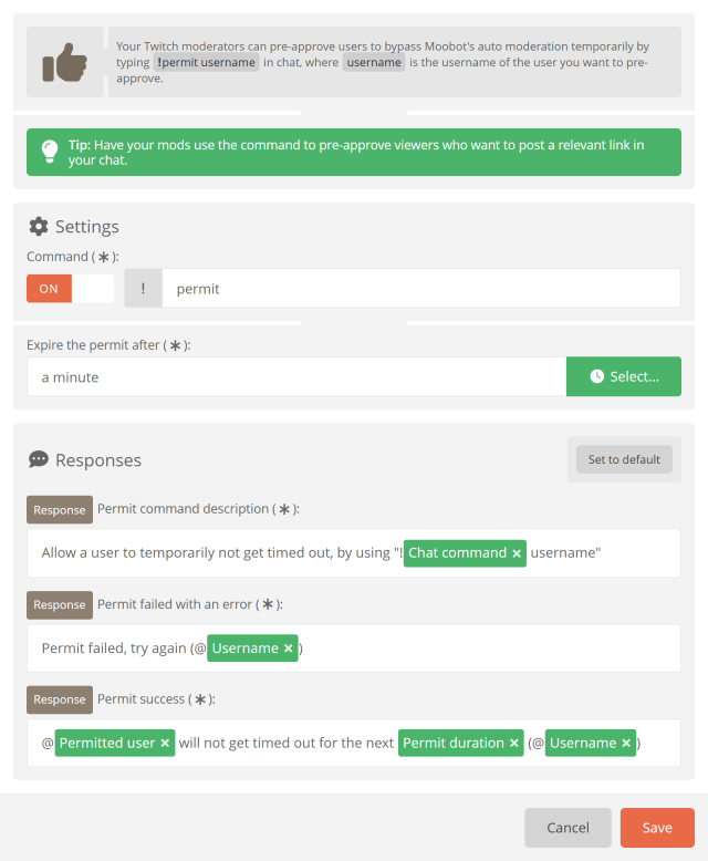 Pre-approving users via Twitch chat Pre-approving users via Twitch chat
