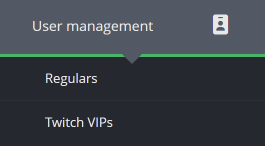 The user management main menu
