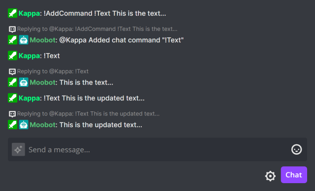 !AddCommand chat command - Add chat commands from Twitch chat !AddCommand chat command - Add chat commands from Twitch chat