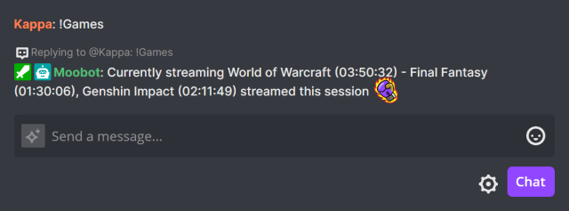 !Games chat command - Games played !Games chat command - Games played