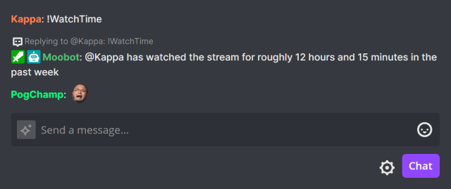Seeing how long you've been watching someone on Twitch in the past week Seeing how long you've been watching someone on Twitch in the past week
