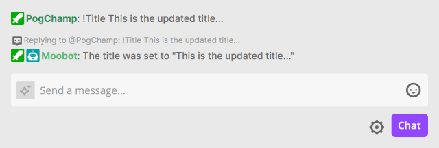 Title chat command - Update the title on Twitch Title chat command - Update the title on Twitch
