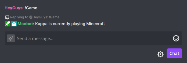 Displaying the current game in Twitch chat Displaying the current game in Twitch chat
