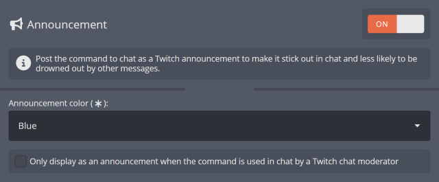 Making commands stand out in Twitch chat Making commands stand out in Twitch chat