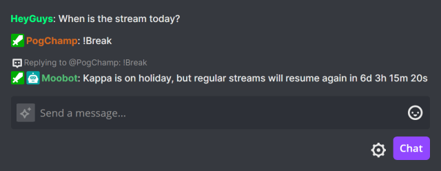 Responding in Twitch chat with a countdown Responding in Twitch chat with a countdown