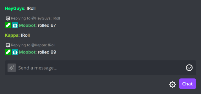 Responding in Twitch chat with the random number Responding in Twitch chat with the random number