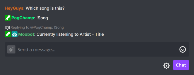 Responding in Twitch chat with the Last.fm currently playing song Responding in Twitch chat with the Last.fm currently playing song