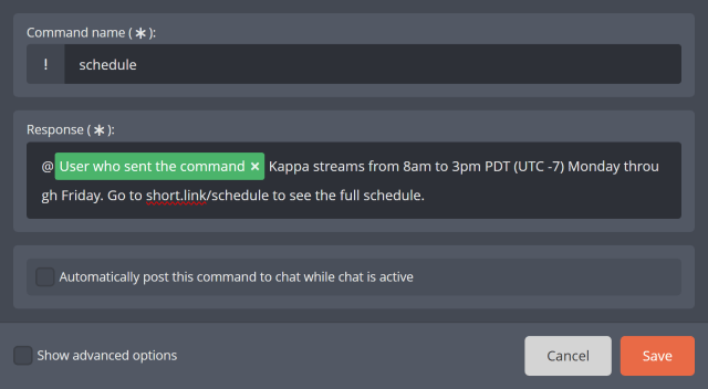 User who sent the command User who sent the command