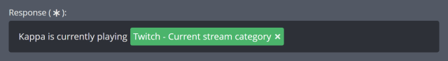 Using a response tag to get the current game on Twitch Using a response tag to get the current game on Twitch