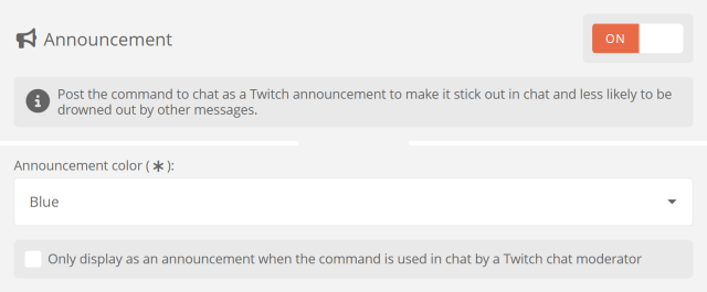 Making commands stand out in Twitch chat Making commands stand out in Twitch chat