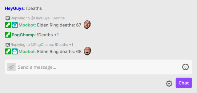 Responding in Twitch chat with a counter Responding in Twitch chat with a counter