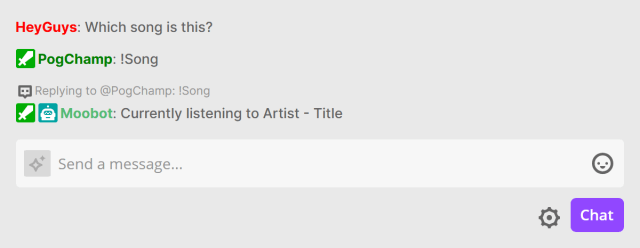 Responding in Twitch chat with the Last.fm currently playing song Responding in Twitch chat with the Last.fm currently playing song