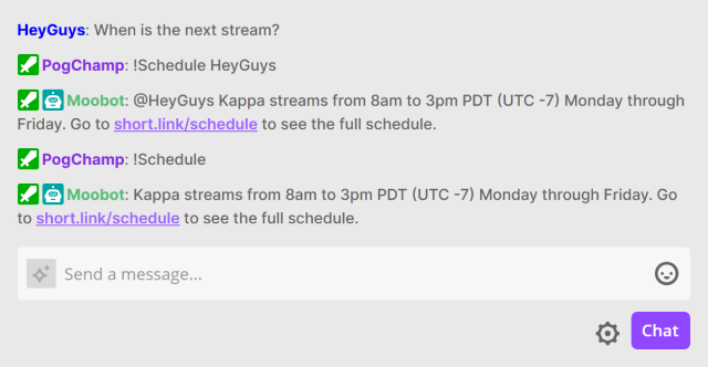 Responding in Twitch chat with the mentioned @username Responding in Twitch chat with the mentioned @username
