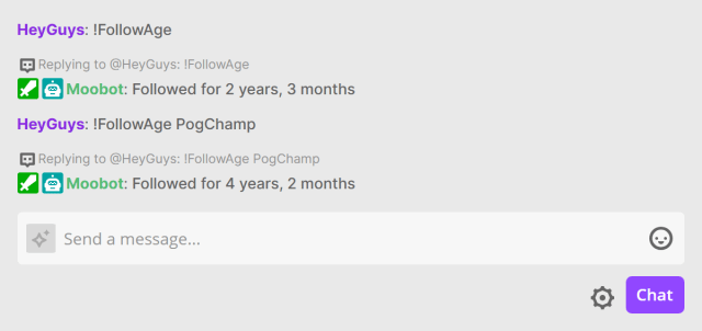 Responding in Twitch chat with the time since the user followed Responding in Twitch chat with the time since the user followed