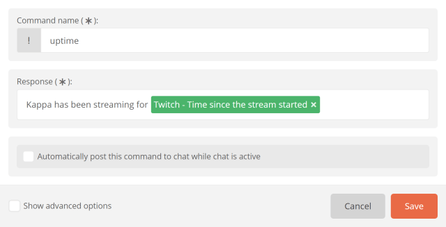 Time since the stream started Time since the stream started