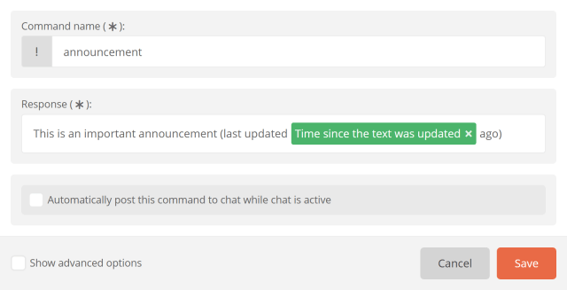 Time since the text was updated Time since the text was updated