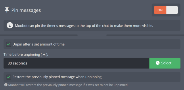 Automatically pinning messages to the top of Twitch chat Automatically pinning messages to the top of Twitch chat