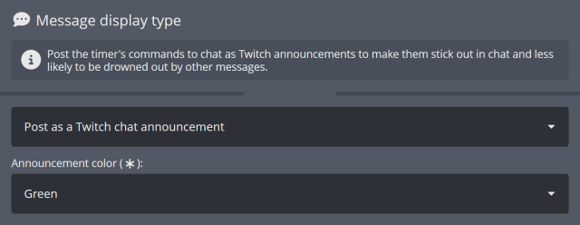 Making timed messages stand out in Twitch chat Making timed messages stand out in Twitch chat