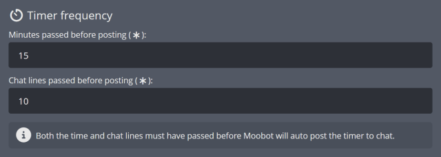 Setting how often messages are posted Setting how often messages are posted