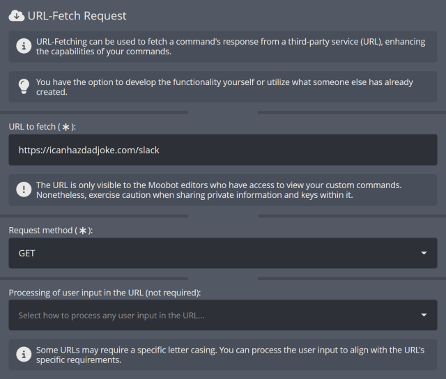 The request for custom-built chat commands