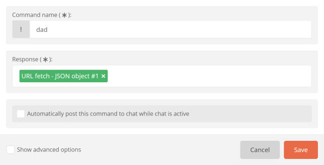 Using your own custom-built chat command