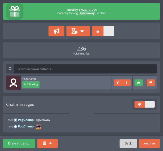 Drawing winners from a keyword type giveaway Drawing winners from a keyword type giveaway