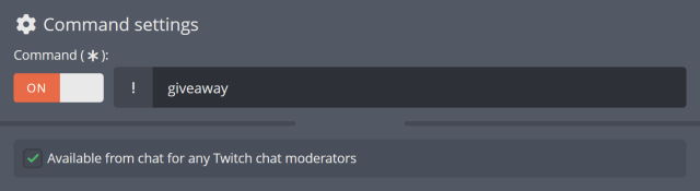 Running your giveaways exclusively from Twitch chat Running your giveaways exclusively from Twitch chat