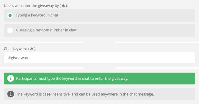 Keyword type Twitch giveaway Keyword type Twitch giveaway