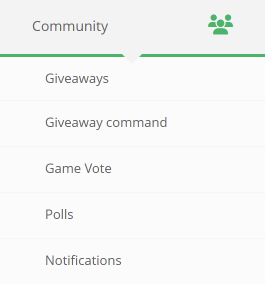 The community main menu The community main menu
