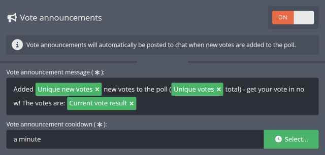 Automatically announcing your poll in Twitch chat Automatically announcing your poll in Twitch chat
