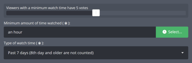 Giving those who have watched the stream additional votes in your poll Giving those who have watched the stream additional votes in your poll