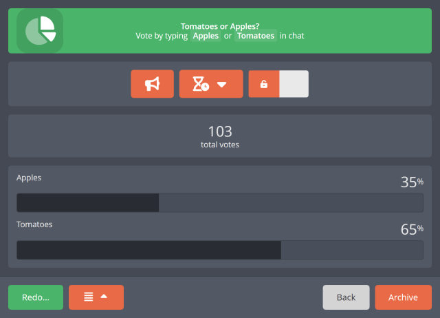Running your poll on Twitch Running your poll on Twitch