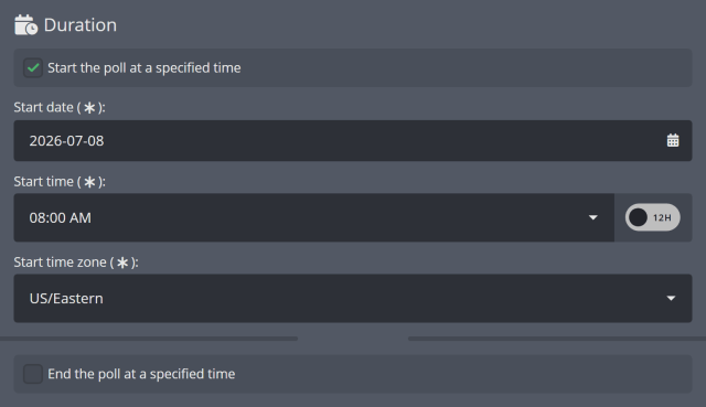 Scheduling your polls Scheduling your polls