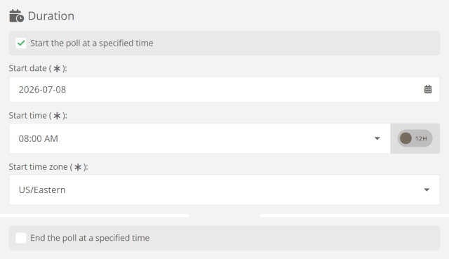 Scheduling your polls Scheduling your polls