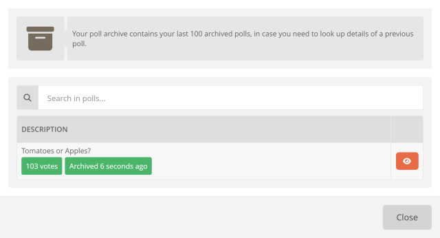 Viewing your archived polls Viewing your archived polls