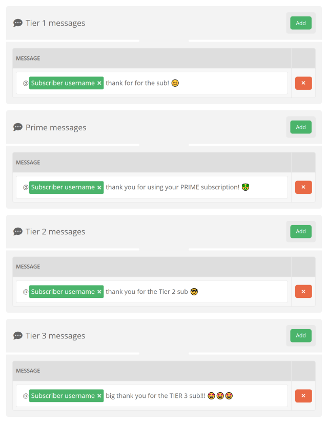 Different messages for different Twitch sub types Different messages for different Twitch sub types
