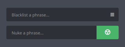 The moderation controls widget The moderation controls widget