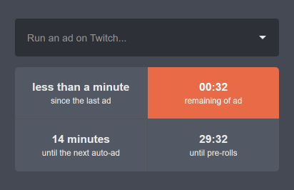 The Twitch ads widget The Twitch ads widget