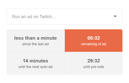 The Twitch ads widget The Twitch ads widget