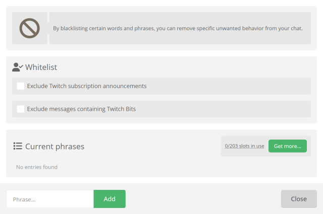 Removing blocked words and behavior in Twitch chat Removing blocked words and behavior in Twitch chat