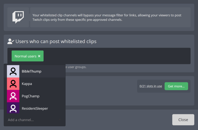 Pre-approving clips from trusted Twitch channels Pre-approving clips from trusted Twitch channels