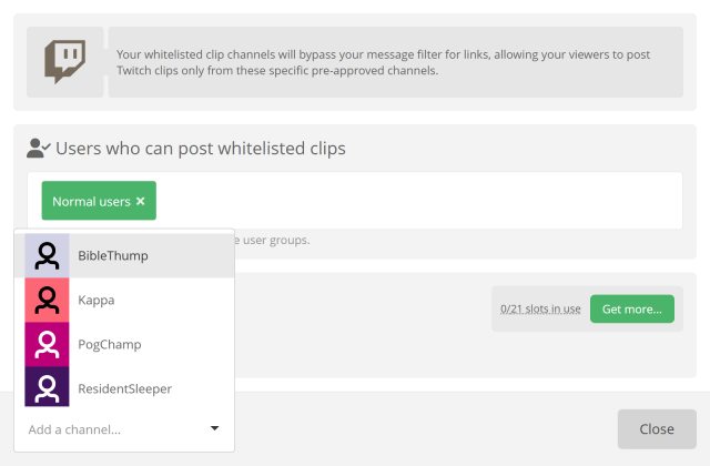 Pre-approving clips from trusted Twitch channels Pre-approving clips from trusted Twitch channels