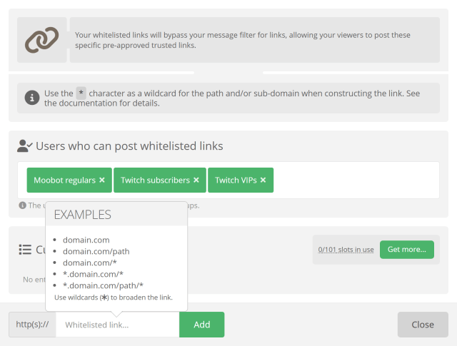 Pre-approving trusted links Pre-approving trusted links