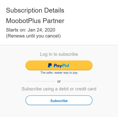Step 1 of the subscription process Step 1 of the subscription process