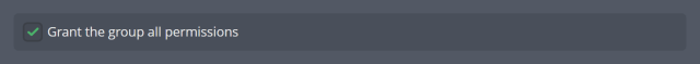 Granting a permission group all permissions